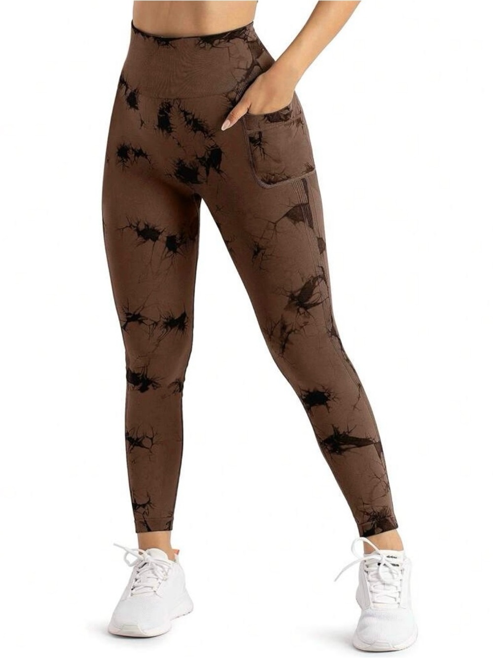 Pattern Leggings With Side Pockets On Hips